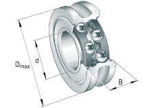 外徑帶修形的滾輪 LFR..-2Z, 定位滾輪，雙列，兩側(cè)間隙密封